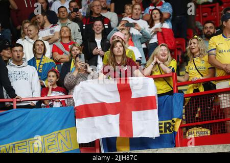 Lors du match de l'UEFA Women European Championship entre England Women et la Suède à Bramall Lane, Sheffield, le mardi 26th juillet 2022. (Credit: Mark Fletcher | MI News) Credit: MI News & Sport /Alay Live News Banque D'Images