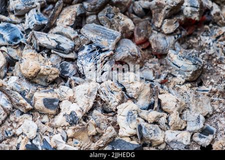 Couche de coals chauds pour le gril et le barbecue Banque D'Images