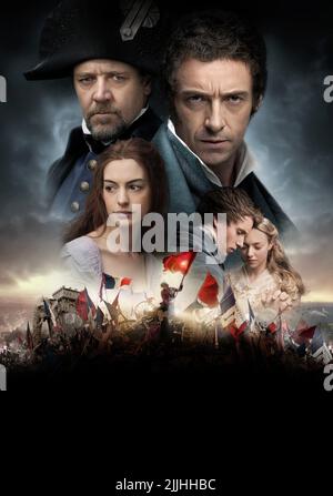 RUSSELL CROWE, Hugh Jackman, Anne Hathaway, Amanda Seyfried, EDDIE REDMAYNE, LES MISÉRABLES, 2012 Banque D'Images