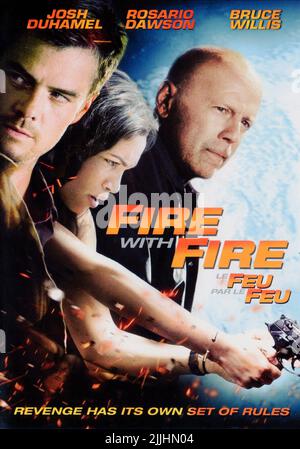 JOSH DUHAMEL, ROSARIO DAWSON, BRUCE WILLIS AFFICHE, FEU AVEC FEU, 2012 Banque D'Images