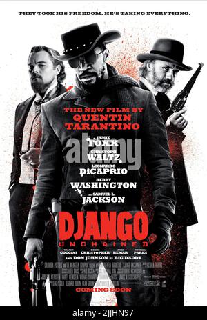 LEONARDO DICAPRIO, Jamie Foxx, Christoph Waltz, DJANGO UNCHAINED, 2012 Banque D'Images