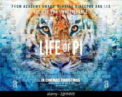 TIGER POSTER, HISTOIRE DE PI, 2012 Banque D'Images