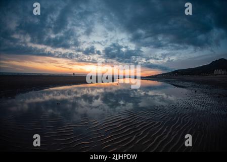 Barmouth Sunset, Barmouth, Gwynedd, pays de Galles du Nord Banque D'Images