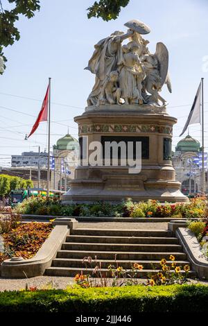 Monument citoyen dans la ville de Bâle - BÂLE, SUISSE - 17 JUILLET 2022 Banque D'Images