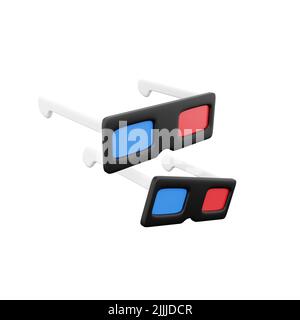 3D effectuez le rendu de 3D lunettes sur fond blanc illustration 3D glaases Banque D'Images