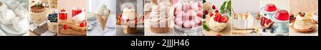 Ensemble de desserts savoureux sur table Banque D'Images