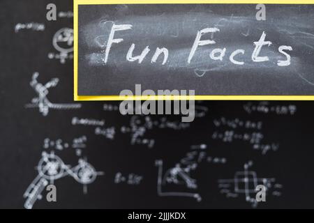 faits amusants calcul physique théorie preuve formule Banque D'Images