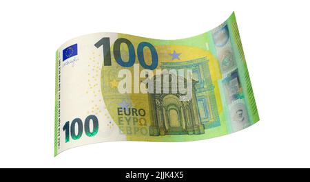 Nouveau billet de 100 euros, isolé Banque D'Images