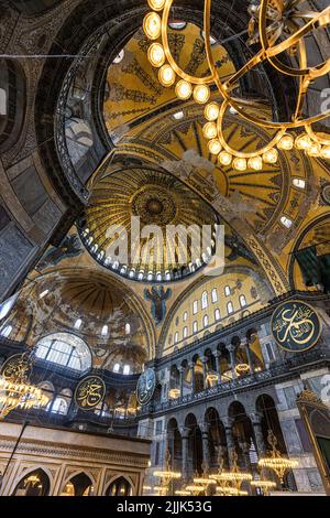 mosquée sainte-sophie à istanbul. vue intérieure. Turquie. Banque D'Images