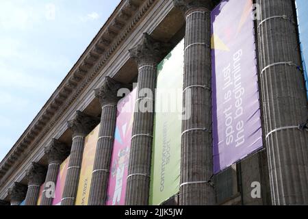 Vue générale de la signalisation Birmingham 2022 sur la place Victoria avant les Jeux du Commonwealth à Birmingham. Date de la photo: Mercredi 27 juillet 2022. Banque D'Images