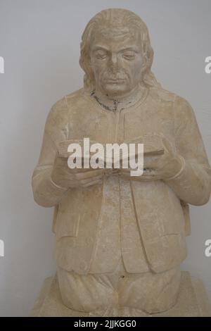 Sculpture de la famille Galvez dans le panthéon familier à Macharaviaya, Espagne Banque D'Images