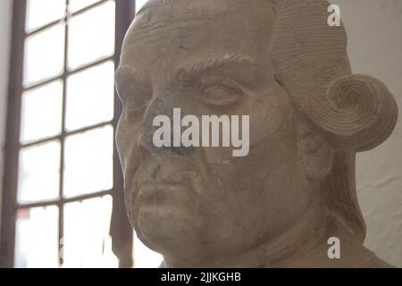 Sculpture de la famille Galvez dans le panthéon familier à Macharaviaya, Espagne Banque D'Images