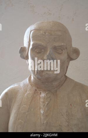 Sculpture de la famille Galvez dans le panthéon familier à Macharaviaya, Espagne Banque D'Images