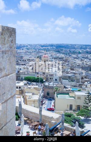 Une belle vue de la Citadelle de Victoria sur l'île de Gozo, Malte Banque D'Images