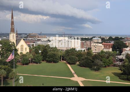 Une vue aérienne du parc Gorlitz et de la ville de Berlin en Allemagne Banque D'Images
