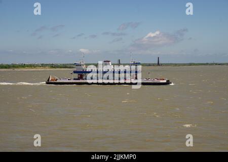 Ferry pour Pelican Island sur la route de Galveston à Port Bolivar Banque D'Images