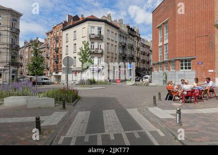 Brüssel, Saint-Gilles, Straßenkreuzung // Bruxelles, Saint-Gilles, passage de route Banque D'Images