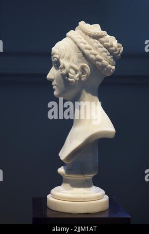 Buste en marbre de la princesse Wilhelmine de Sagan (Wilhelmine von Sagan) par le sculpteur néoclassique danois Bertel Thorvaldsen (1818-1819) exposé dans le Gаlеriе Növuedige Mónieistetr (Nöw Маstеrs Gаllеry) dans le Аlbеrtinum in Drsdsdsdsaden, Gеrmаny. Banque D'Images