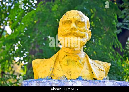 Pavlov Ivan (1849-1936), célèbre scientifique russe, physiologiste, médecin, statue à l'hôpital psychiatrique de la ville de Kiev N1, nommé d'après Pavlov Ivan. Banque D'Images