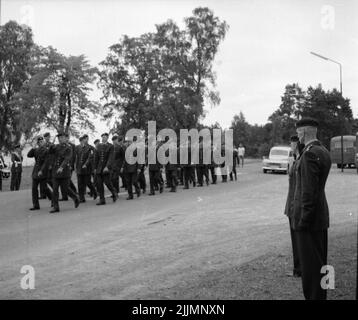 L'école des parachutistes à Karlsborg 1950s. Banque D'Images