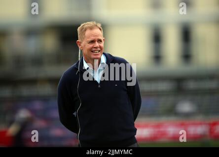 Ancien joueur sud-africain Shaun Pollock avant le premier match Vitality IT20 au stade unique de Seat, Bristol. Date de la photo: Mercredi 27 juillet 2022. Banque D'Images