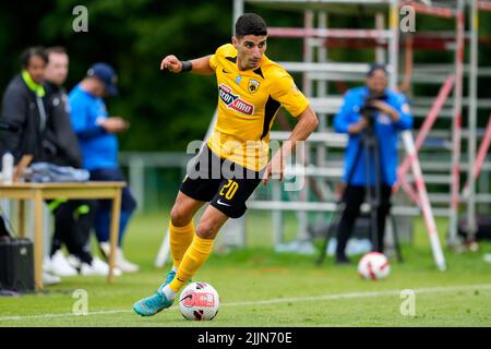 ALKMAAR, PAYS-BAS - JUILLET 27: Petros Mantalos d'AEK Athene pendant le match d'avant-saison entre AEK Athene et FC Utrecht sur 27 juillet 2022 à Alkmaar, pays-Bas (photo de Patrick Goosen/Orange Pictures) Banque D'Images