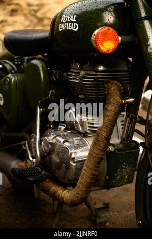 Le moteur Royal Enfield 500 Classic est en gros plan Banque D'Images