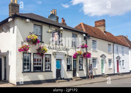 The Queens Head Pub, Knight Street, Church Street, Sawbridgeworth, Hertfordshire, Angleterre, Royaume-Uni Banque D'Images