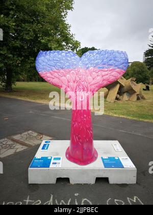 Un spectacle de sculpture d'art de conte de baleines à Auckland, en Nouvelle-Zélande Banque D'Images