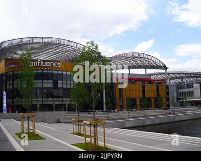 Le principal centre commercial confluent de Lyon, France Banque D'Images