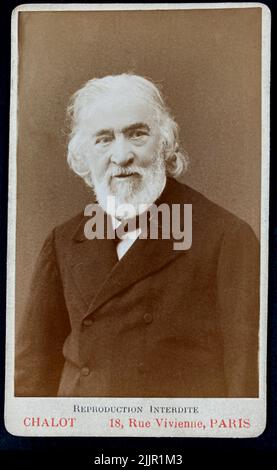 1885 c., Paris , FRANCE : l'acteur et dramaturge français Hugues Bouffé ( 1800 - 1888 ). Photo par Alphonse Isidore CHALOT , 18 rue Vivienne , Paris . - Hugues-désiré-Marie BOUFFE - ATTORE TEATRALE - TEATRO - THÉÂTRE - DRAMMATURGO - PLAYWRITER - COMMEDIOGRAFO - PORTRAIT - RITRATTO - HISTOIRE - FOTO STORICHE - Tie Bow - Cravatta - fiocco - papillo - barba - barbe - uzianomo - archivio B- vieil homme - GBano- vecchio Banque D'Images