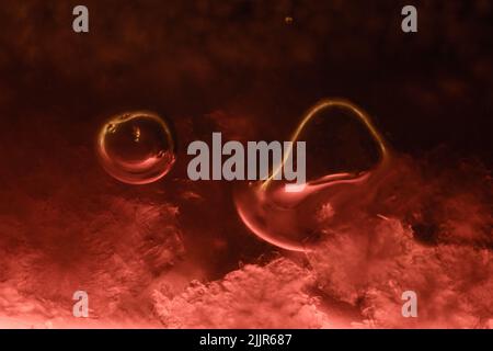 Un gros plan abstrait de la texture des bulles d'air Banque D'Images