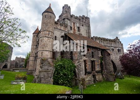 Une belle photo du château médiéval de Gravensteen, Gand, Belgique Banque D'Images