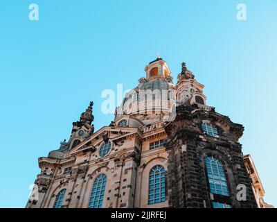 Un petit plan de la Frauenkirche à Dresde, en Allemagne Banque D'Images