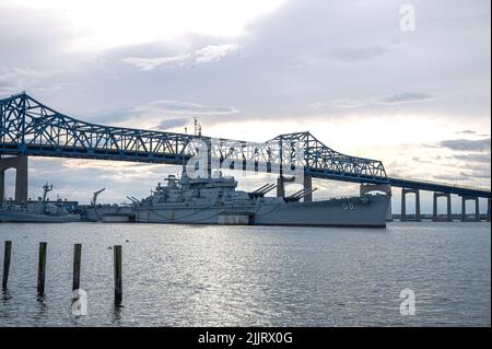 Une vue magnifique sur le Battleship Cove Museum à Fall River, Massachusetts, États-Unis Banque D'Images