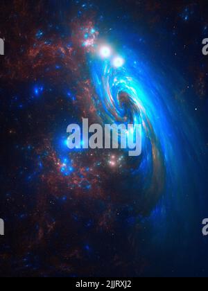 Galaxie tourbillonnante - Art fractal flamme Banque D'Images