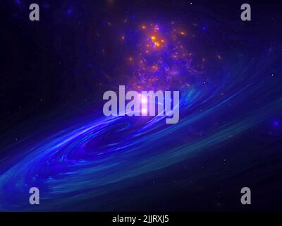 Galaxie tourbillonnante - Art fractal flamme Banque D'Images