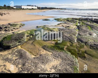 Lever de soleil en hiver au-dessus de la mer de Tasman à North Beach, Port Kembla Banque D'Images