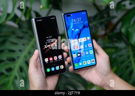 Samsung Ecosystem au Mobile World Congress Barcelone 2022, Espagne - 03 mars 2022 Banque D'Images