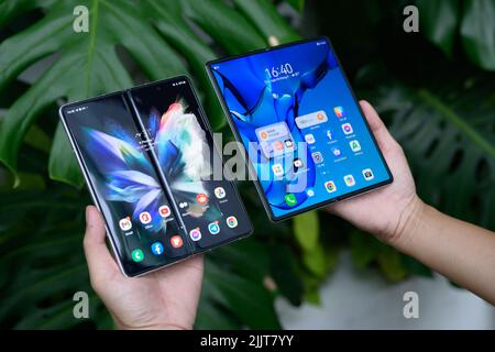 Samsung Ecosystem au Mobile World Congress Barcelone 2022, Espagne - 03 mars 2022 Banque D'Images