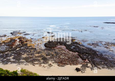 La côte sauvage mais magnifique du sanctuaire marin de Mushroom Reef - Flinders, Victoria, Australie Banque D'Images