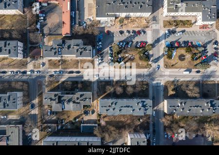 Bâtiments à Stalowa Wola, capitale du comté de Stalowa Wola, dans la Voïvodeship sous-carpathe, dans le sud-est de la Pologne Banque D'Images