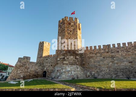 Fort génoise sur la côte égéenne de la Turquie. Banque D'Images