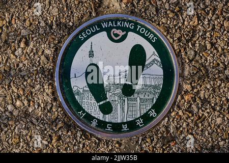 Corée du Sud, Séoul, district de Jongno-gu, village de Bukchon Hanok, village de maisons traditionnelles, ou hanok, où vivaient les aristocrates pendant le Joseon Banque D'Images