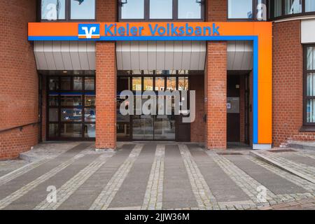 Kiel, Allemagne, 29 mars 2022, entrée de la banque kieler volksbank Banque D'Images