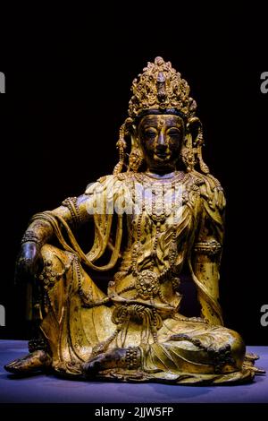 Corée du Sud, Séoul, Yongsan-gu, Musée national, Bodhisatva Avalokiteshvara, Dynastie Joseon Banque D'Images