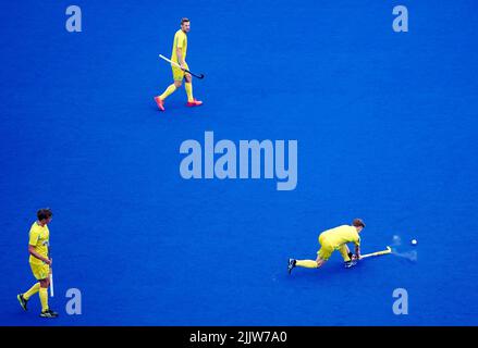 L'équipe australienne pratique au Centre de hockey et de squash de l'Université de Birmingham avant les Jeux du Commonwealth à Birmingham. Date de la photo: Jeudi 28 juillet 2022. Banque D'Images