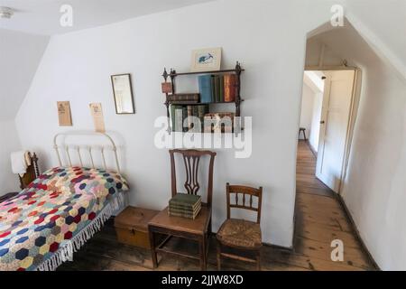 Angleterre, Dorset, Dorchester, Hardy's Cottage, Higher Bockhampton Village, Le lieu de naissance de l'auteur anglais Thomas Hardy, Interior View of the Bedr Banque D'Images