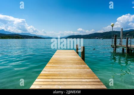 Débarquez au Woerthersee en Carinthie, Autriche Banque D'Images