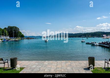 Débarquez au Woerthersee en Carinthie, Autriche Banque D'Images